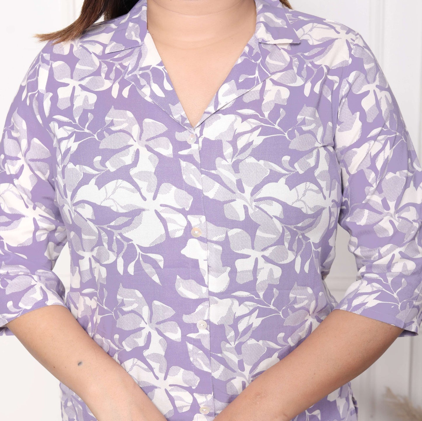 Lavender & White Floral Cotton Co-ord Set