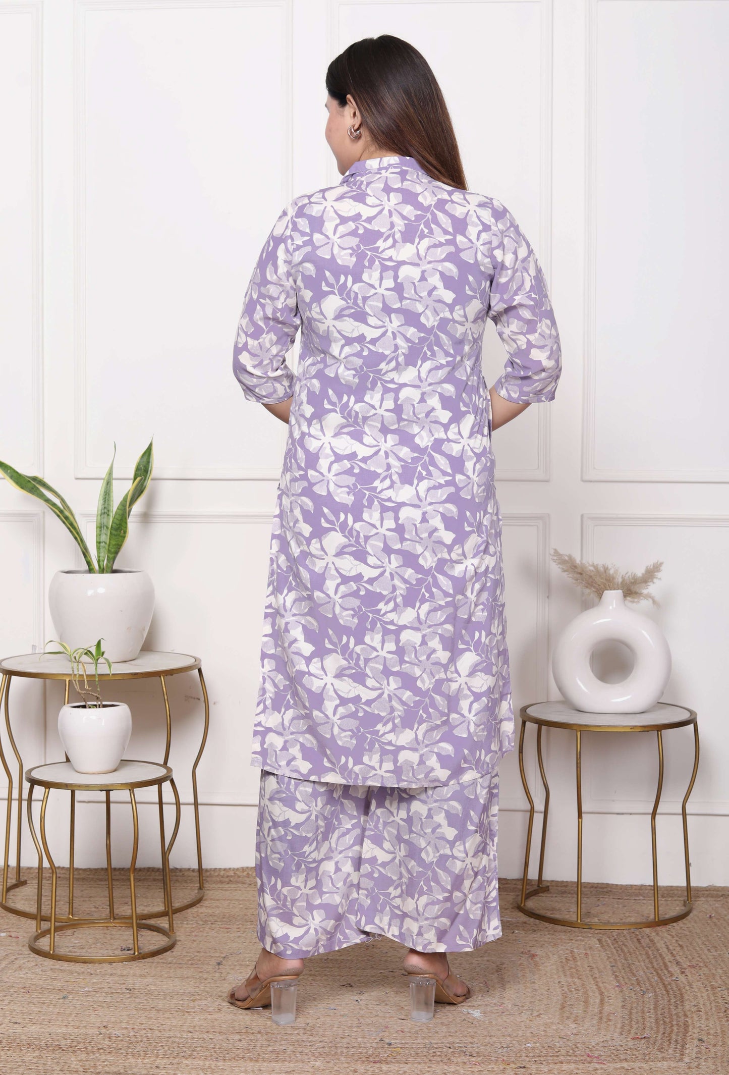 Lavender & White Floral Cotton Co-ord Set