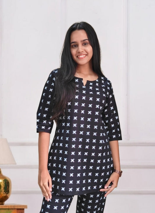 Black Star Printed Cotton Co-ord Set
