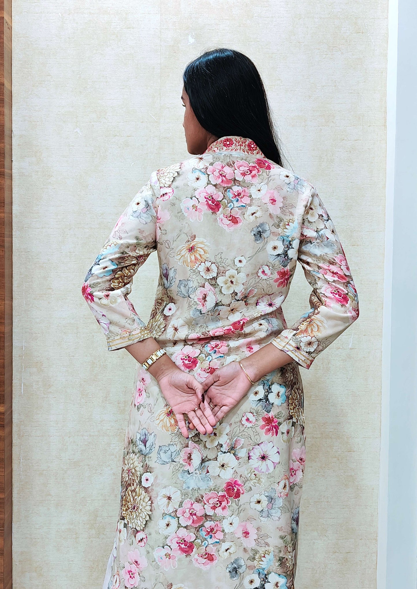 Blush Bloom Cotton Floral Kurta Pant Set