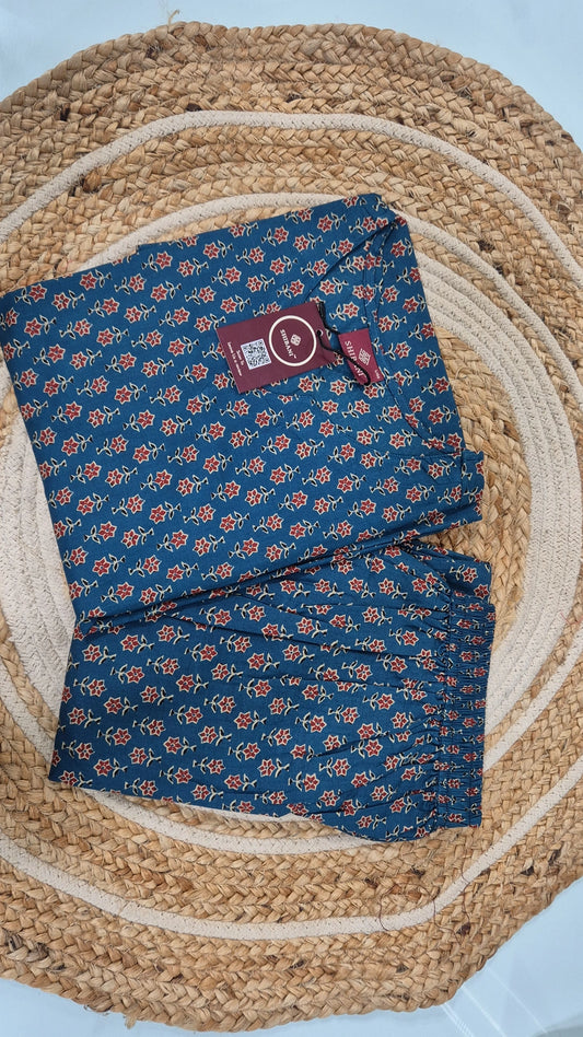 Blue Buti Printed Cotton Co-Ord Set