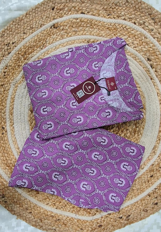 Purple Ajrakh Print Cotton Co-Ord Set