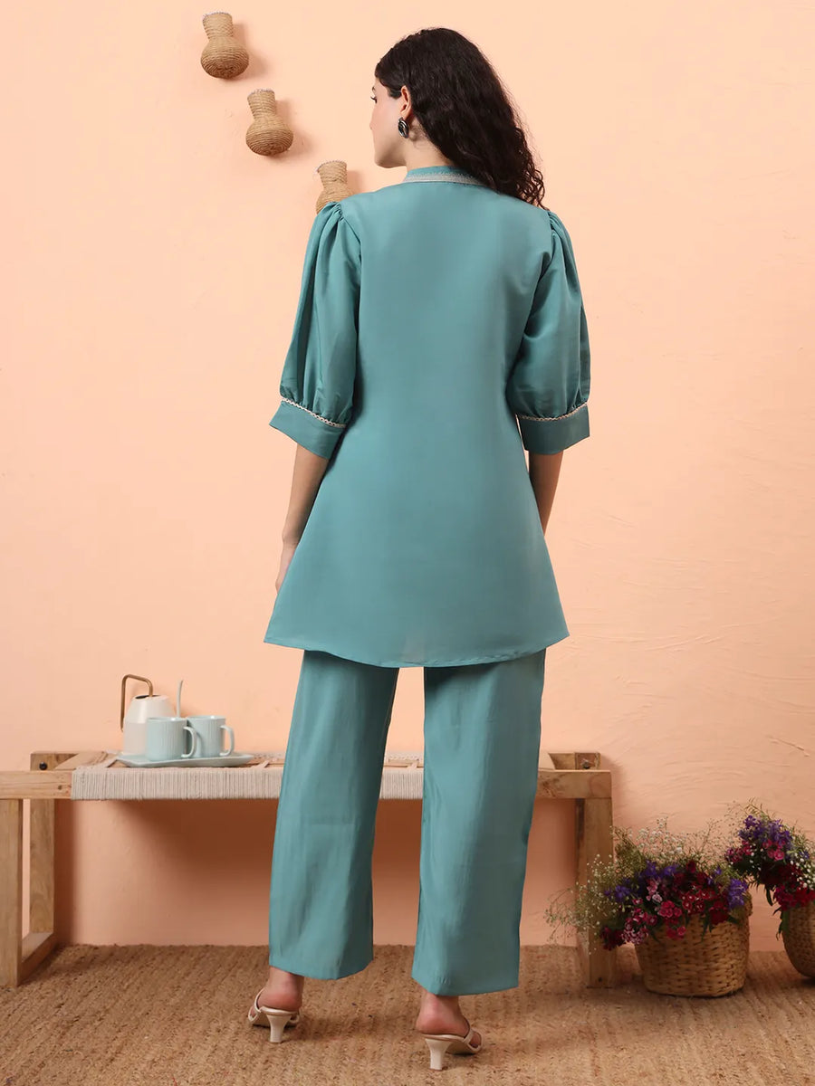 Pista Green Silk Co-ord Set