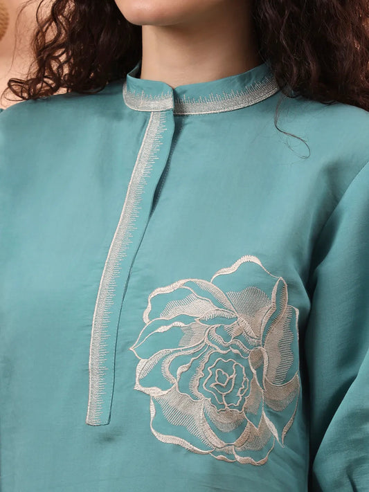 Pista Green Silk Co-ord Set