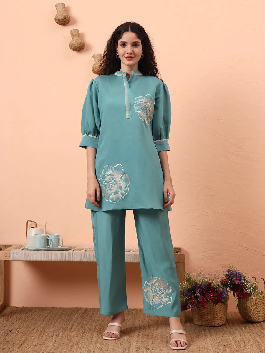 Pista Green Silk Co-ord Set
