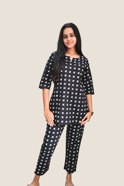 Black Star Printed Cotton Co-ord Set
